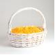 White Oval Wicker Gift Baskets W/ Handle (16 1/2"x11 1/2"x5 1/2")